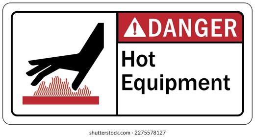 Hot warning sign and labels