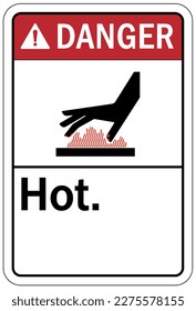 Hot warning sign and labels