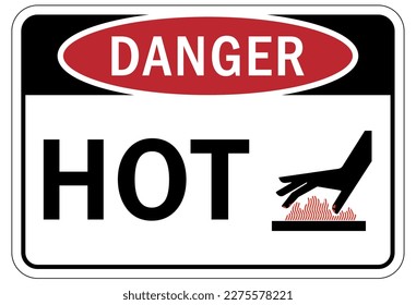 Hot warning sign and labels