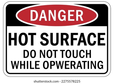 Hot warning sign and labels