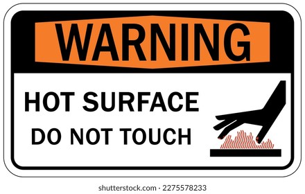 Hot warning sign and labels