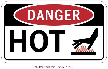 Hot warning sign and labels