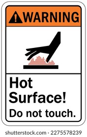 Hot warning sign and labels