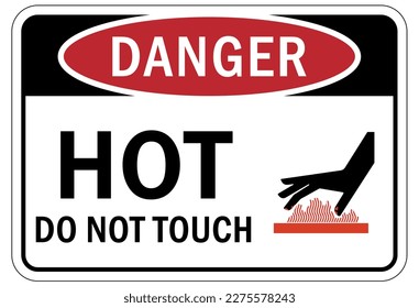 Hot warning sign and labels