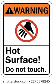 Hot warning sign and labels