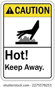 Hot warning sign and labels