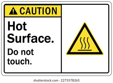 Hot warning sign and labels