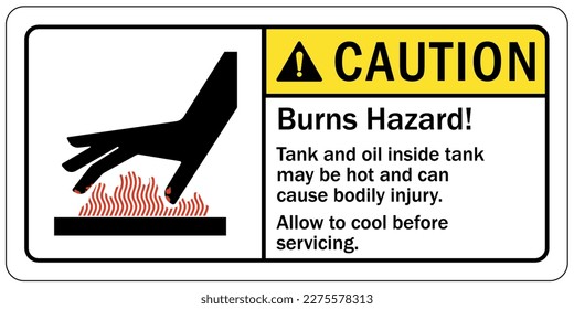 Hot warning sign and labels