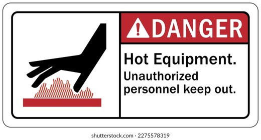Hot warning sign and labels
