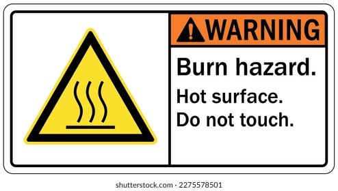 Hot warning sign and labels