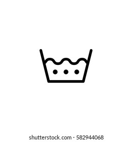 hot washing laundry symbol line icon black on white