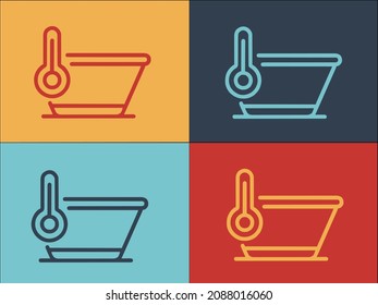 Hot Washing Logo Template, Simple Flat Icon Of Water,wash,hot Water,wash,hot