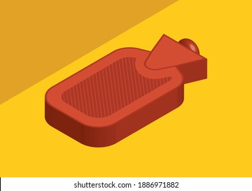 Hot water bag isometric Illustration, Hot water bag vector image, Hot water bag vector