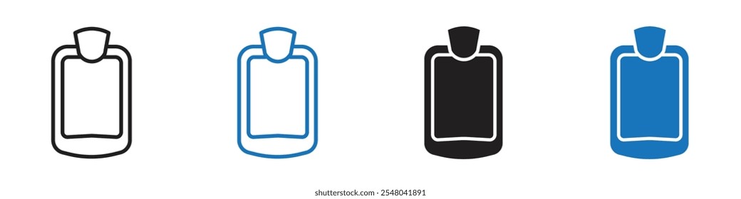 Hot water bottle icon Vector set outline