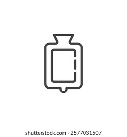 Hot Water Bottle line icon. linear style sign for mobile concept and web design. Rubber hot water bottle outline vector icon. Symbol, logo illustration. Vector graphics