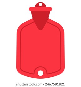 Hot water bottle for pain relief vector cartoon illustration isolated on a white background.