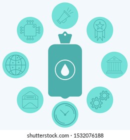 Hot water bottle vector icon sign symbol