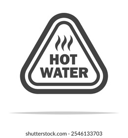 Hot water caution sign outline icon transparent vector isolated