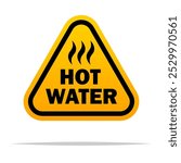 Hot water caution sign vector isolated illustration