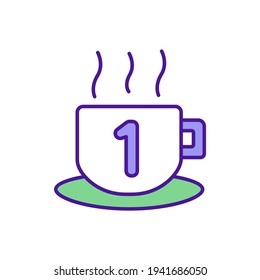 Hot water drinking RGB color icon. Dehydration avoiding. Warming coffee and tea drinking. Body heat support. Improving digestion health. Relieving body toxins. Isolated vector illustration