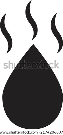 hot water drop on white background. flat style. 