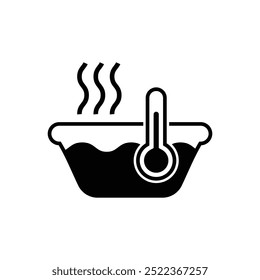 Icono de agua caliente Ilustración de diseño de Vector negro Fondo blanco aislado