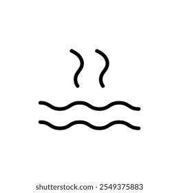 Hot Water icon black and white vector outline sign