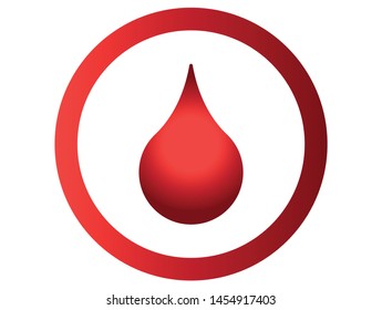 Hot water icon.Red water drop vector illustration.Various icon drawings.