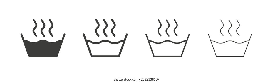 Hot Water icon in fill and three stroke sizes