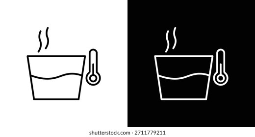 Esquema del icono de agua caliente. Vector aislado pictograma para el Web