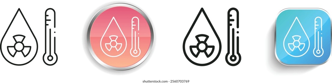 hot water icon. Thin Linear, Regular and Button Style Design Isolated On White Background