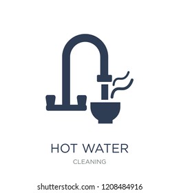 Hot water icon. Trendy flat vector Hot water icon on white background from Cleaning collection, vector illustration can be use for web and mobile, eps10