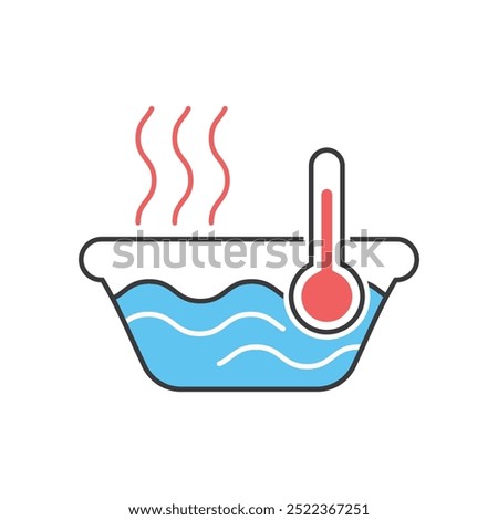 hot water icon vector flat design illustration isolated white background