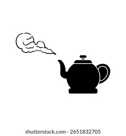  hot water icon white on background on background