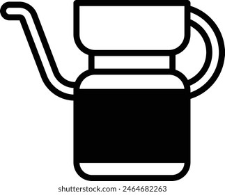 Ein Heißwasserkessel für die Herstellung von Kaffee-Ikone Illustration im Linienstil