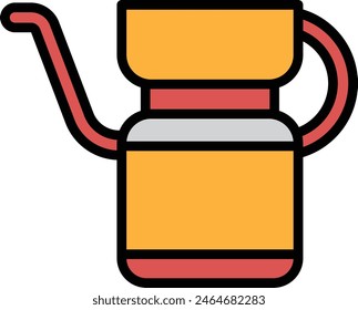 A Hot water kettle for making coffee icon illustration in line style