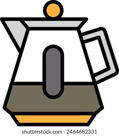A Hot water kettle for making coffee icon illustration in line style