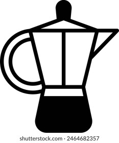 Ein Heißwasserkessel für die Herstellung von Kaffee-Ikone Illustration im Linienstil