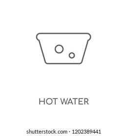 Hot water linear icon. Hot water concept stroke symbol design. Thin graphic elements vector illustration, outline pattern on a white background, eps 10.
