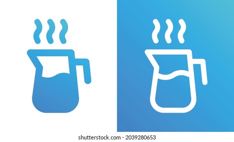 Hot Water Pitcher Icon. Hot Coffee Jug Icon