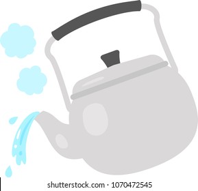 Hot water poured from a kettle