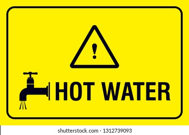 hot water sign board vector artwork