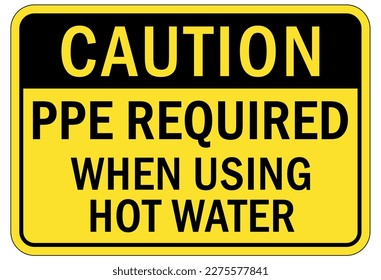 Hot water sign and labels