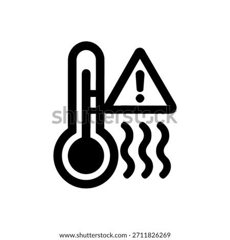 Hot Water Temperature Warning Icon Isolated On White Background 
