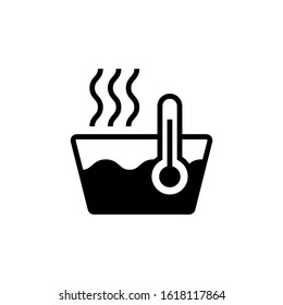 Hot Water Vector Icon In Black Flat Shape Designstyle Isolated On White Background