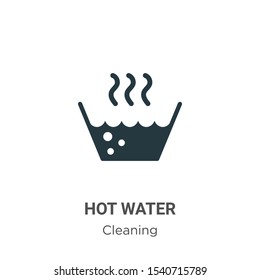 Hot water vector icon on white background. Flat vector hot water icon symbol sign from modern cleaning collection for mobile concept and web apps design.