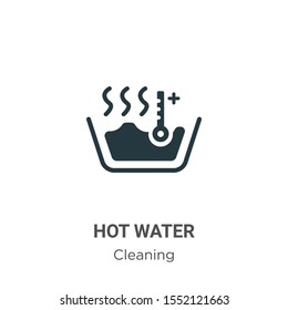 Hot water vector icon on white background. Flat vector hot water icon symbol sign from modern cleaning collection for mobile concept and web apps design.