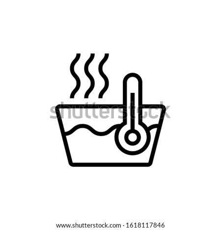 Hot water vector icon in outline, lineart style isolated on white background