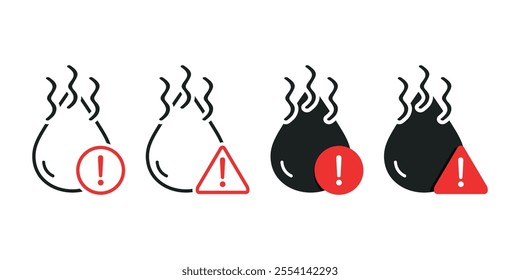 Hot water warning. illustration vector