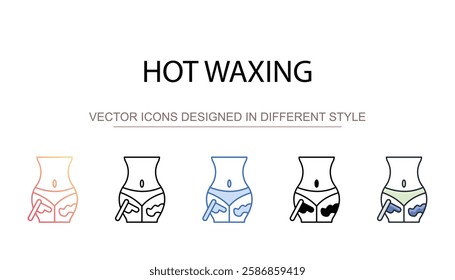 Hot Waxing icon design with white background stock illustration